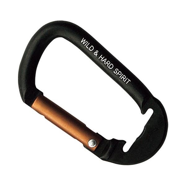 （まとめ）角利産業 アルミカラビナ 6mm 黒[x10セット]