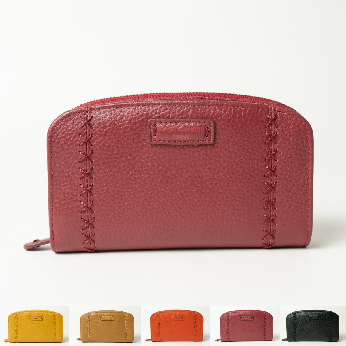 【15時まで即日発送】ヤマモトカンサイ 財布 折り財布 二つ折り ラウンドファスナー 大きめ レディース メンズ 牛革 本革 婦人用 山本寛斎 FEMME MJ4504 正規品