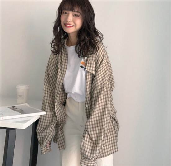 トップス シャツ 長袖 萌袖 キュート ラブリー おしゃれ 個性的 チェック柄 学生 通学 カジュアルシャツ シャツジャケット ポロ襟 ボタン 前開き お出掛け 休日 お泊り 着回し 普段使い 公園デ 5,475円