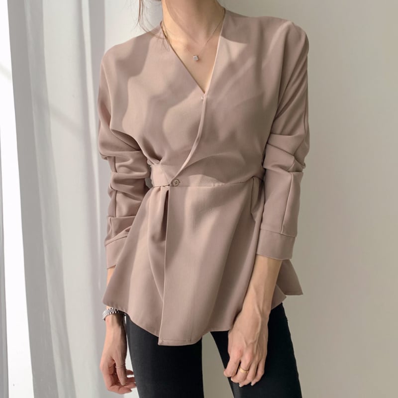 2color レディース トップス ブラウス とろみ デザイン フェミニン 春夏 春 夏 秋