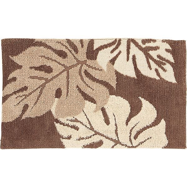 モンステラ柄 玄関マット/フロアマット 55cm85cm ブラウン 長方形 防滑 オールシーズン対応 アラカイ