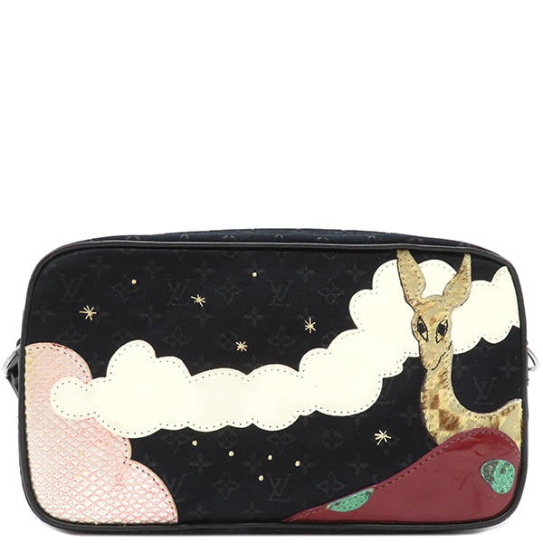 ルイヴィトン LOUIS VUITTON ハンドバッグ ポシェット コントドゥフェ モノグラムサテン ノワール シルバー金具 黒 ミニバッグ M92275 TH0042【中古】