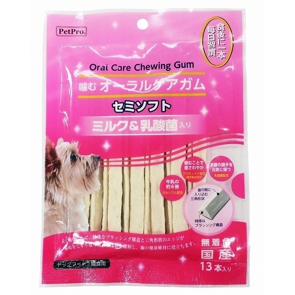 （まとめ買い）噛むオーラルケアガム セミソフト ミルク＆乳酸菌入り 13本 犬用おやつ [x16] 4,570円