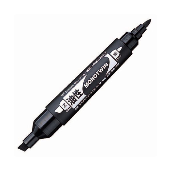 （まとめ） トンボ鉛筆 油性マーカー モノツインE太字+細字 黒 OD-TME33 1セット（10本） (×10セット)