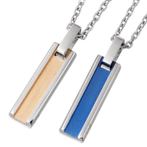 ヴィー vie ステンレス カラープレート ペア ネックレス アクセサリー 金属金属アレルギー対応