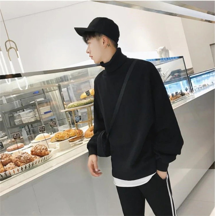 ゆったり タートルネック パーカー スウェットシャツ