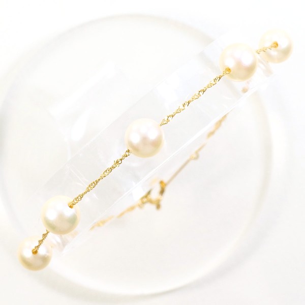 K18 18金 YG イエローゴールド ブレスレット パール(真珠) ジュエリー 中古