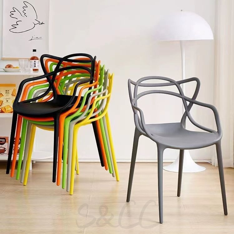 【2脚セット】全8色　完成品 ダイニングチェア プラスチックチェア デザイナーズチェア スネーキーチェア クロスバック カジュアルチェア レストラン カフェ キッチン 椅子 韓国 インテリア 北欧