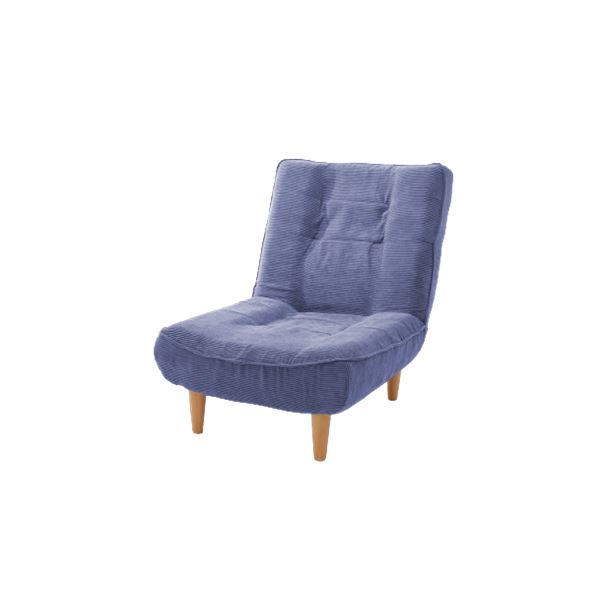 ハイバックソファ 1人掛け コールテン調 バイスブルー