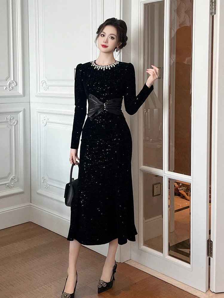 春 大人 蝶結び ワンピース ドレス パーティー キャバ 大人 同窓会 披露宴 卒業式 結婚式 演奏会 ウェディング 二次会 メガ割