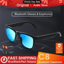 オリジナル C8 スマートサングラスイヤホン HiFi ステレオ音楽 Bluetooth 5.0 ワイヤレスヘッドセット駆動 HD マイク通話ヘッドフォン
