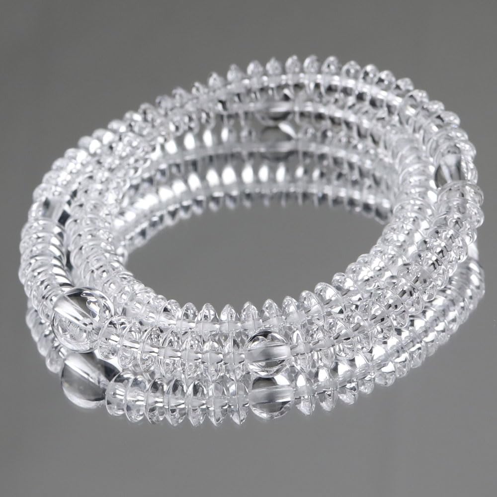 念珠ドットコム 数珠ブレスレット 108玉 平玉 本水晶 【数珠 ブレス 腕輪念珠 108珠 パワーストーン 天然石 クォーツ 水晶 4月の誕生石 メンズ レディース 男性用 女性用 お守り プレゼン