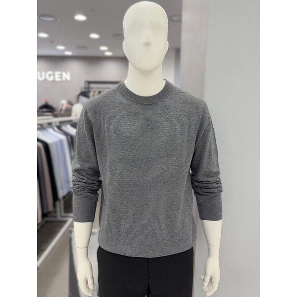 メンズ 伸縮性の良いウール混紡 Uネック ラウンドネック ニット セーター Tシャツ 2色