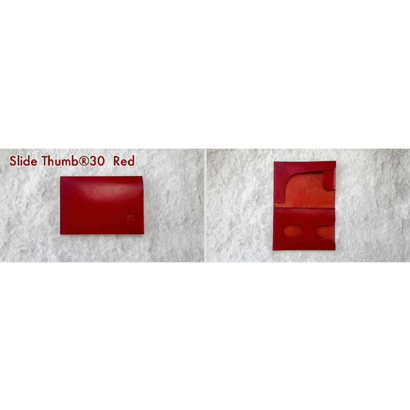 SIONWORKS　(1秒で好印象)薄さ4mmの「開けない名刺入れ」Slide Thumb30 レッド Slide Thumb　slidethumb-30-red