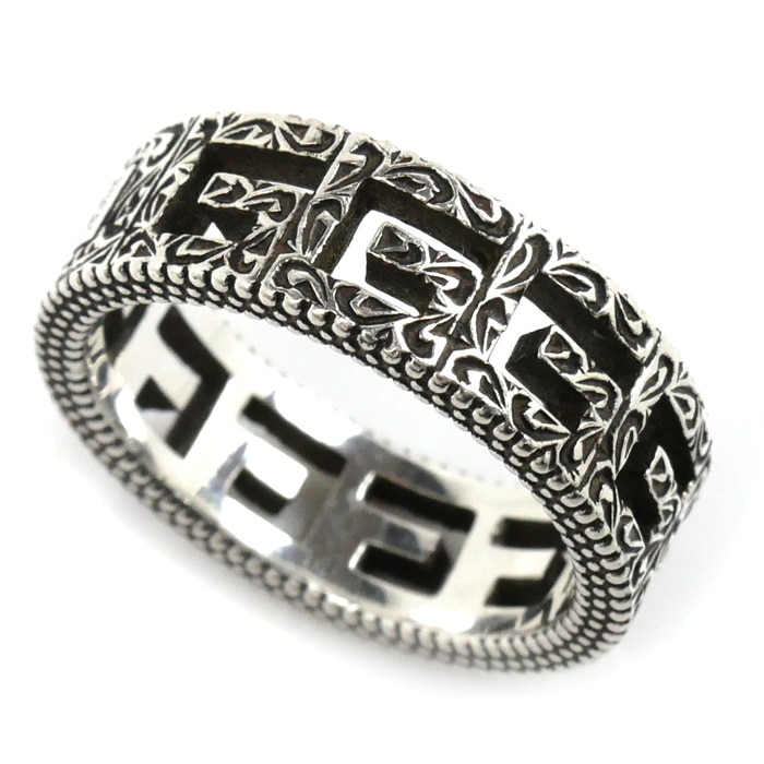 GUCCI グッチ シルバー925 スクエア G ワイドリング リング・指輪 576993 J8400 0811 13号 5.4g レディース 中古 美品