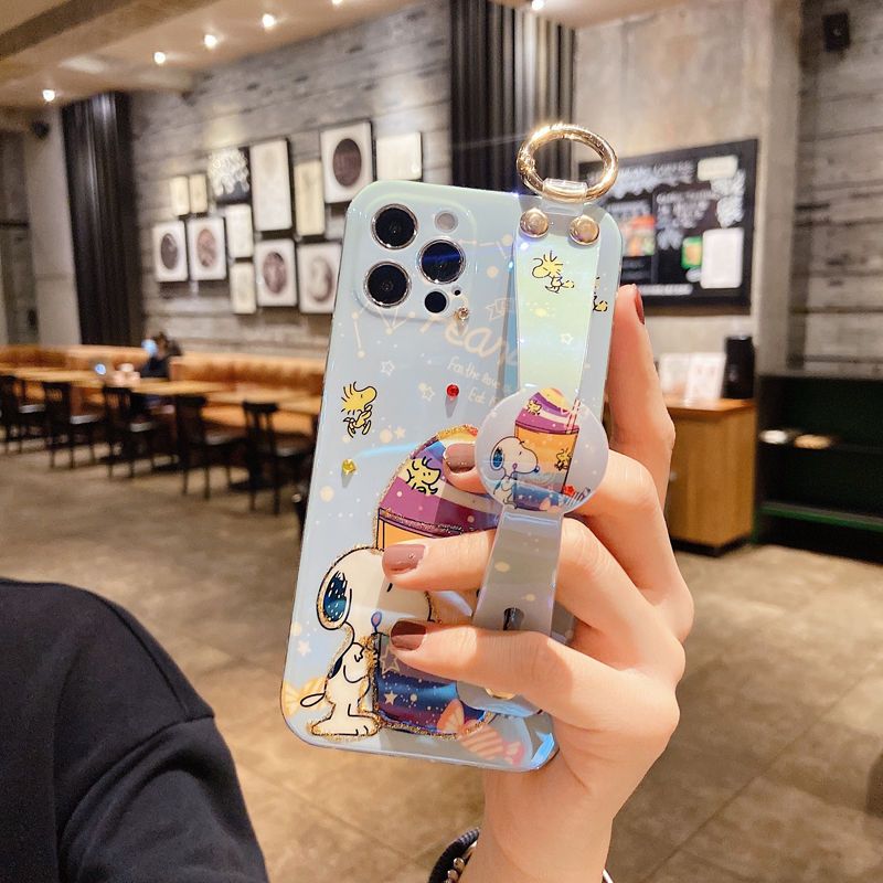 手首にスヌーピー滴ゴム付き携帯電話ケースリンゴ/11/12ppromax/12/11promax/xs/7plus