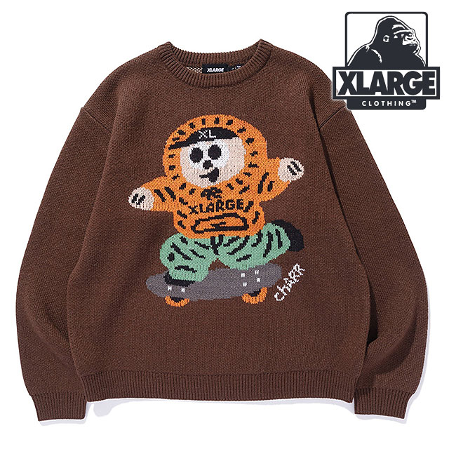 ボーイ クルーネックニット [101244015006] BOY CREWNECK KNIT メンズ x-large エックスラージ トップス セーター BROWN