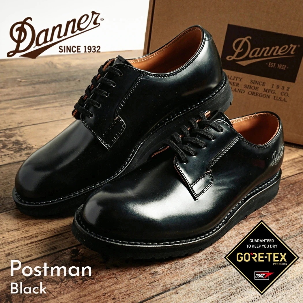 Danner ダナー ポストマン 革靴 レザーシューズ ブーツ POSTMAN BLACK ( ブラック 黒 短靴 ダービー ビジネスシューズ ドレスシューズ ガラスレザー カジュアル プレーントゥ