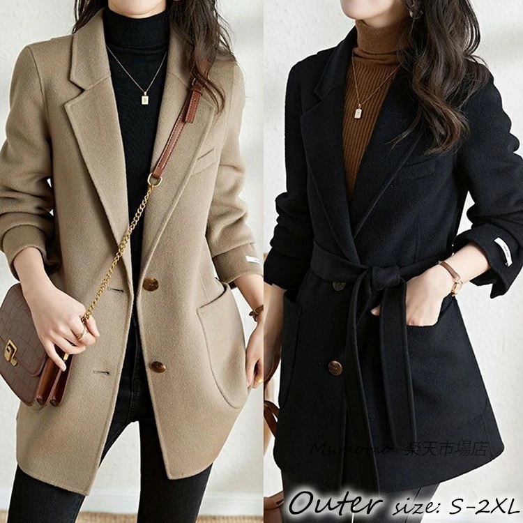 【急速出荷】チェスターコート レディース 40代 長袖ラシャコート 黒 ミディアム丈チェスタージャケット スーツオーバー 冬服 春コートアウター 秋服 大人韓国風 ゆったり 着痩せ 通勤OL オフィ