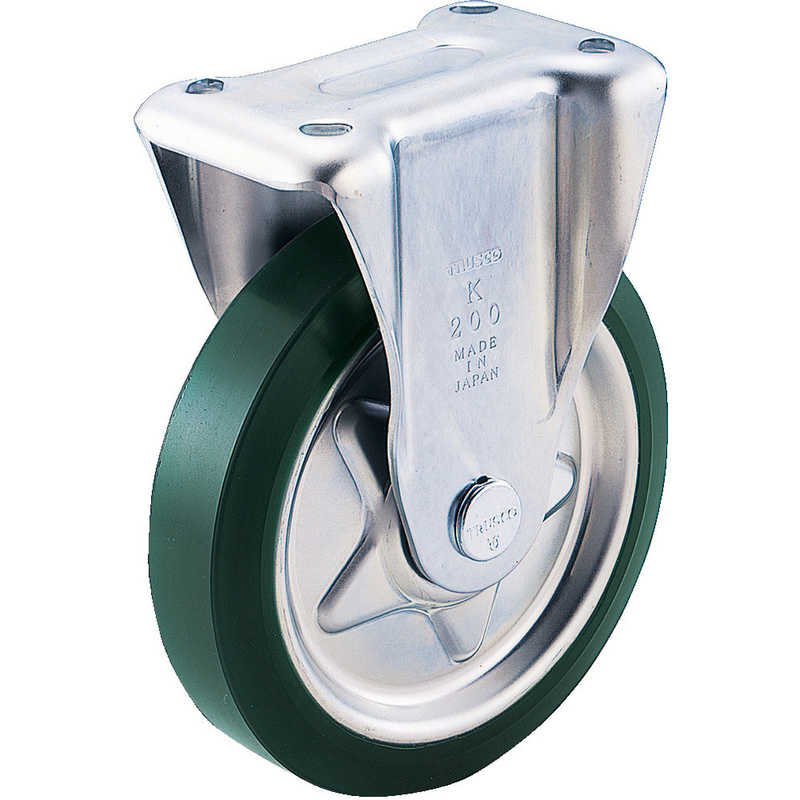 トラスコ中山　プレス製ウレタンキャスター 固定 Φ200　TUK200