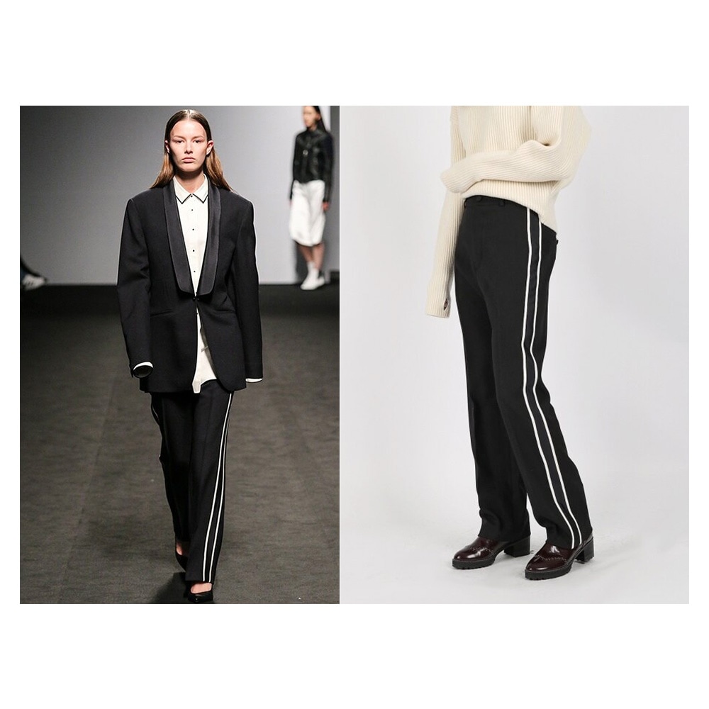 BTSジーンズ着用 タキシードパンツ(ブラック) BTSファッションスタイル 韓国ファッションスタイル デーリー.