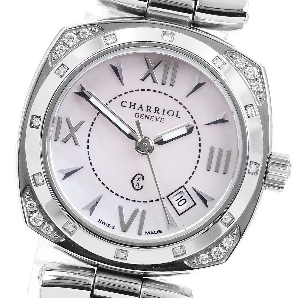 フィリップ・シャリオール PHILIPPE CHARRIOL Ref.ALEXS アレキサンダー ダイヤベゼル クォーツ レディース _952512【中古】