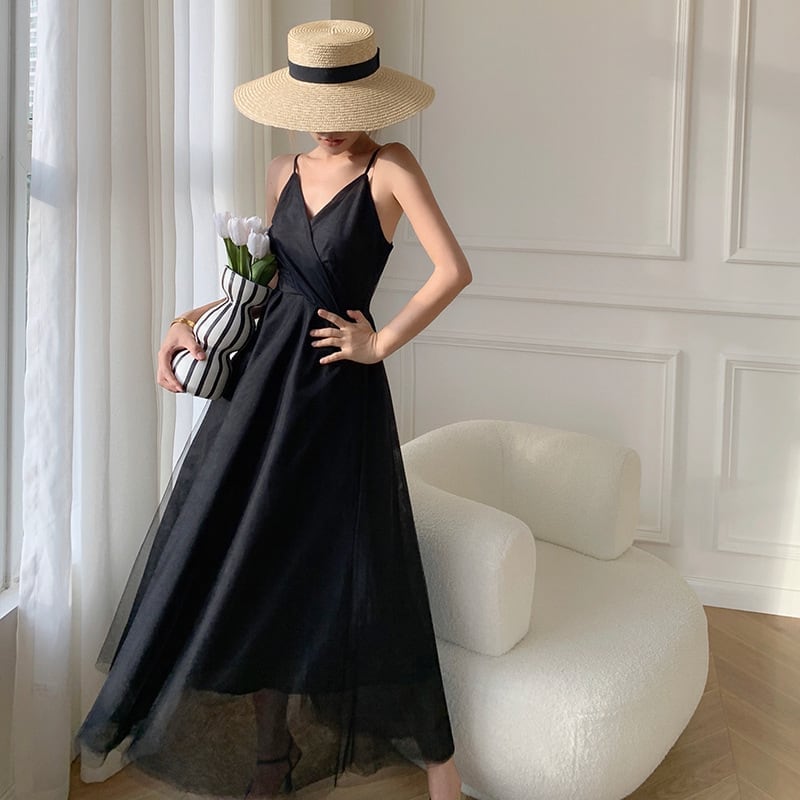 ワンピース 上着 人気 おすすめ おしゃれ お洒落 激安 安い プチプラ 肩出し ノースリーブ Vネック ロングスカート 無地 コットン 綿 透け ポリエステル 春 スプリング サマー 夏