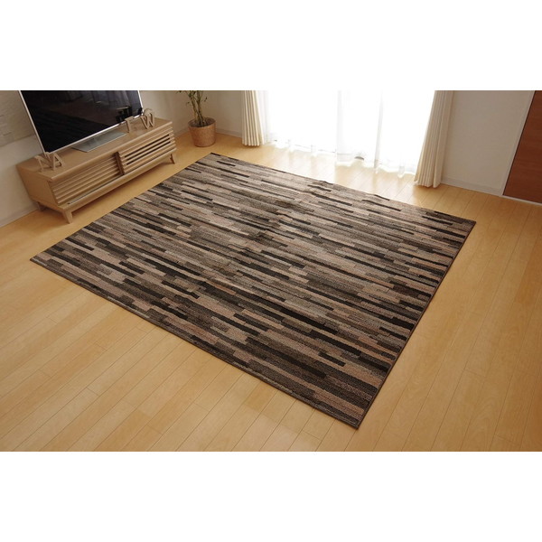 4723289 ラグ カーペット 3畳 抗菌 防臭 防ダニ タフト 国産 マットーネ ブラウン 190240cm メーカー直送