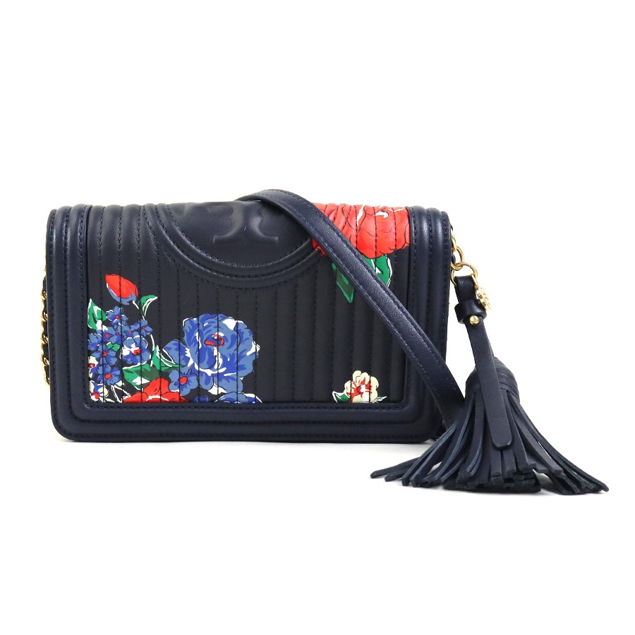トリーバーチ Tory Burch チェーンウォレット レザー ネイビー レディース 56286a