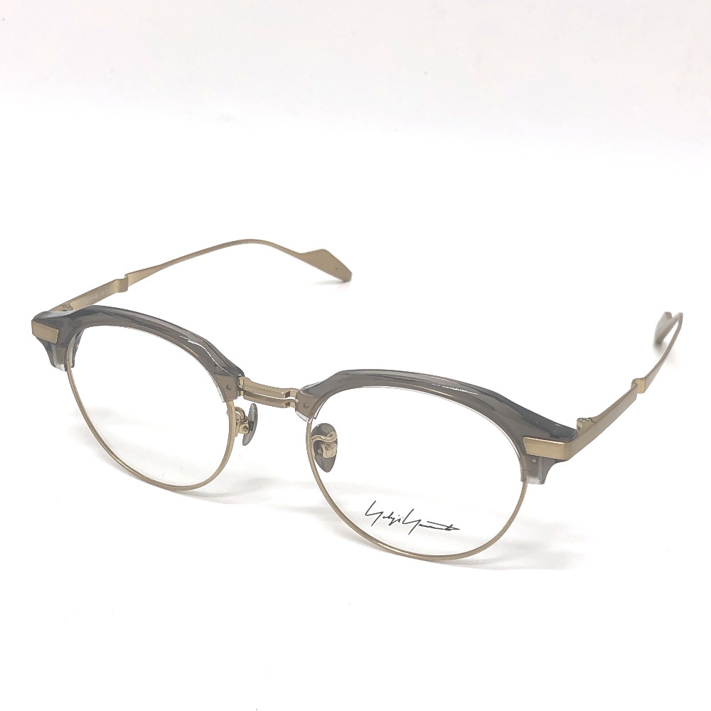 Yohji Yamamoto ヨウジヤマモト 眼鏡 19-0080-3 メガネフレーム アイウェア サーモント フルリム 4920-145 メタル ゴールド 16,500円