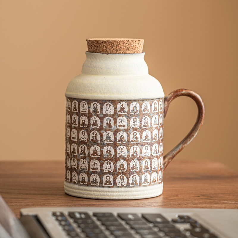 銀メッキの仏像の冬のハンドウォーマーカップ小さな魔法瓶のティーカップ禅カンフーティーセットティーポットシングルポット