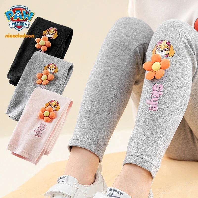 パウパトロール ガールズレギンス 花柄綿張子 子供服 子供春秋パンツ