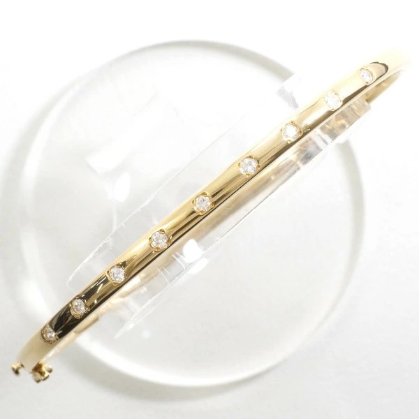 K18 18金 YG イエローゴールド バングル ダイヤ 0.28 カード鑑別書 ジュエリー 中古