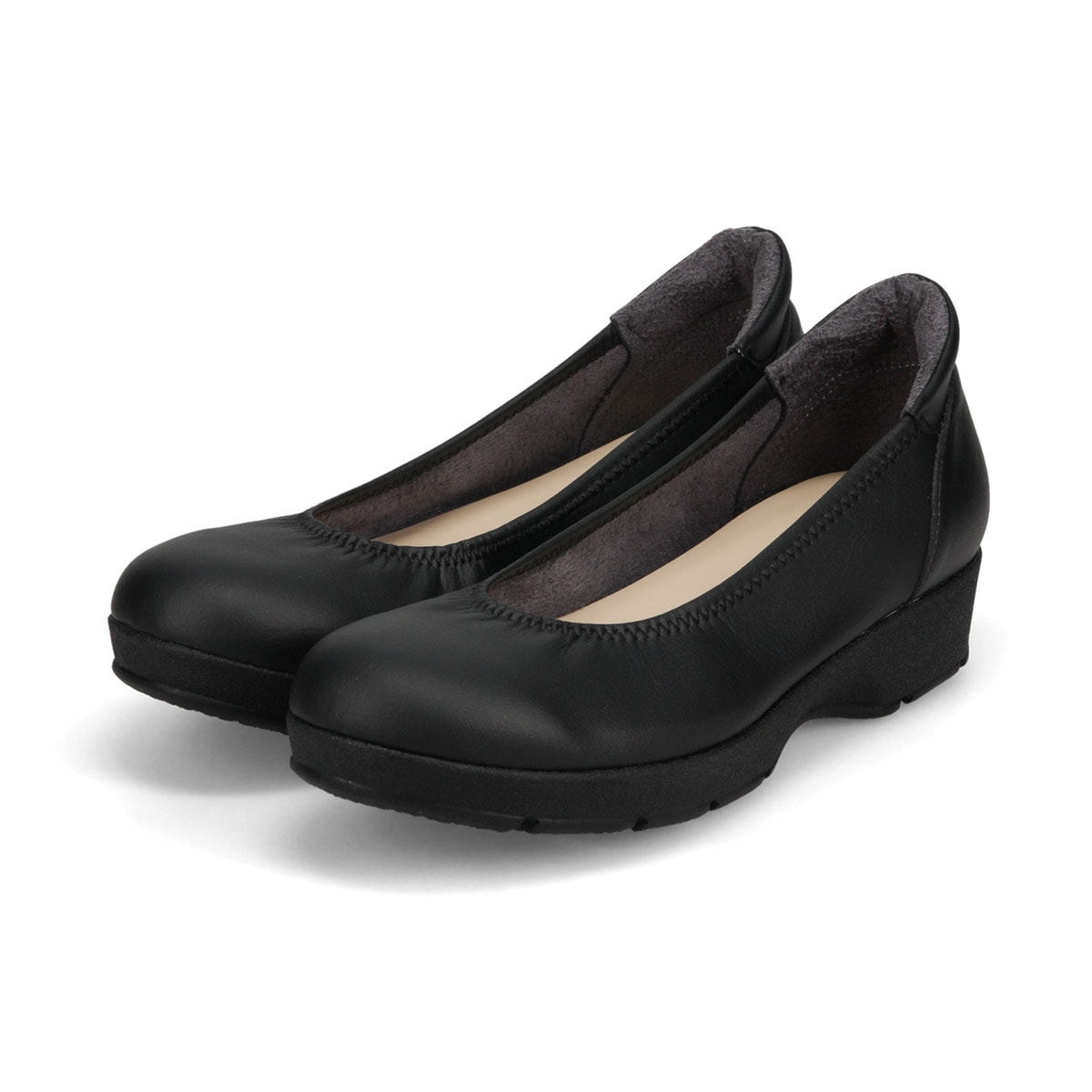 パンプス 痛くない 柔らかい 靴 レディース 日本製 ウェッジソール ラウンドトゥ プレーン 軽量 軽い 歩きやすい 疲れにくい 滑りにくい 春 夏 秋 冬 上品 大人 おしゃれ 49540