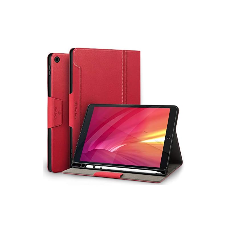 Antbox 第9世代ケース iPad 10.2 ケース iPad 第8世代/第7世代 ケース(2021/2020/2019) 高級ソフトPUレザー製 ひび割れ防止 耐衝撃 アップルペンシル収納可 オ