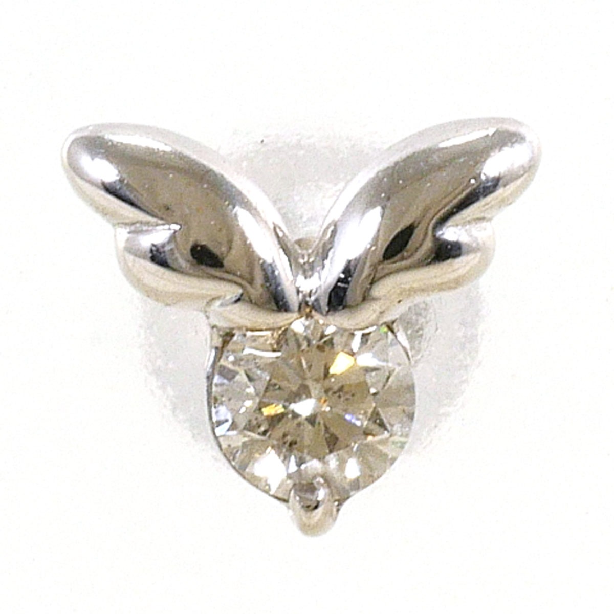 K18 18金 WG ホワイトゴールド ピアス(片耳) ダイヤモンド 0.10ct 総重量約0.3g ジュエリー 中古