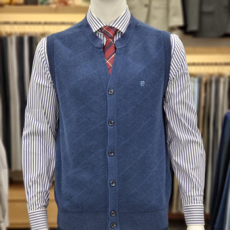 斜線ジャカードオープンVネックベストPQKV330638_SH