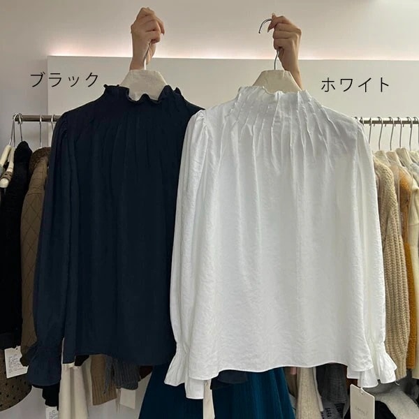 トップスシャツブラウス長袖シャツ 30代 風 OL 大人 パフスリーブ カジュアル オフィス 春 レディース 長袖 夏 ファッション 可愛い 40代 通勤 20代 ブラウス ハイネック かわい