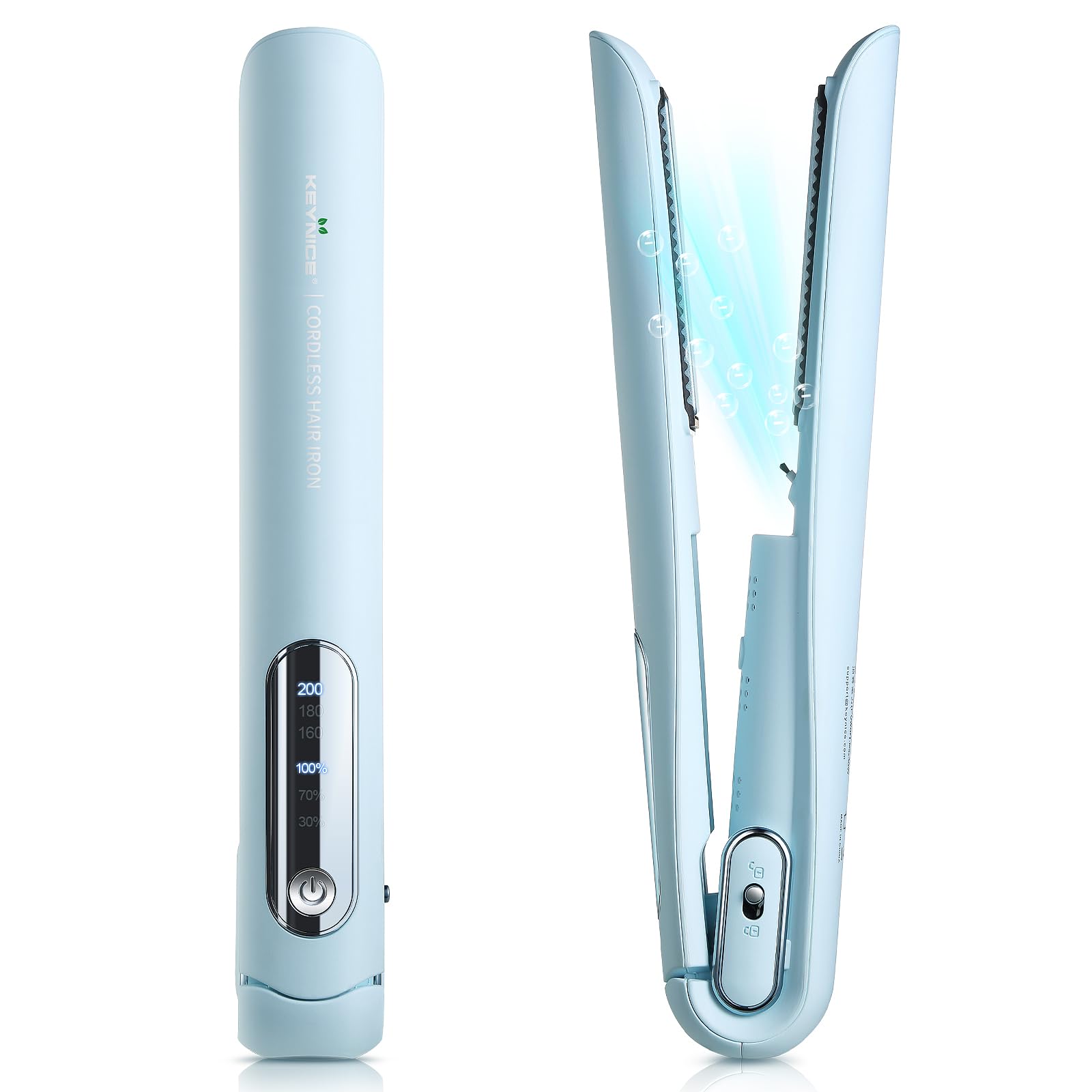 【美容師お勧め】Keynice コードレスヘアアイロン マイナスイオン搭載 静電気抑制 4800mAh ミニ ストレート カール メンズ 2way 充電式 持ち運び 3段階温度調節 コンパクト ワイヤ