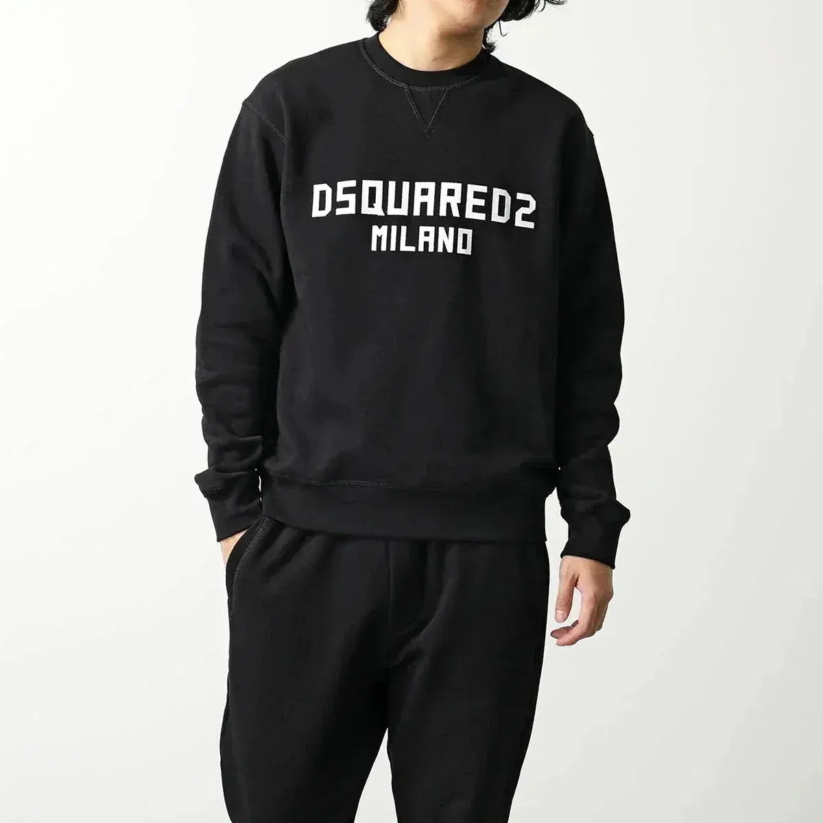 DSQUARED2 ディースクエアード 上下セットアップ S74FZ0070 D25015 メンズ トレーナー+スウェットパンツ 裏起毛 ロゴ 962