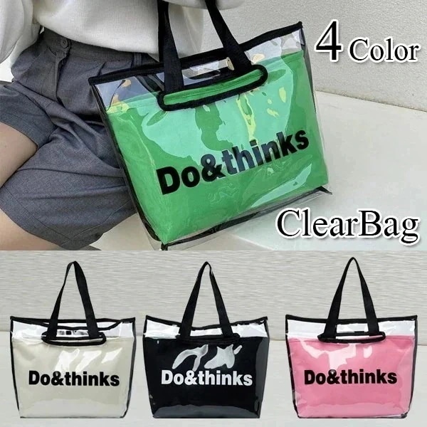 【20点セット】メガ割クリアバッグ レディース 英字 ビニールバッグ PVC 透明バッグ ポーチセット シンプル