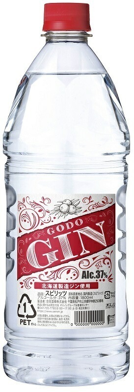 【送料無料】合同酒精 GODO ジン 37度 1.8L 1800ml6本/1ケース【北海道沖縄県東北四国九州地方は必ず送料が掛かります】