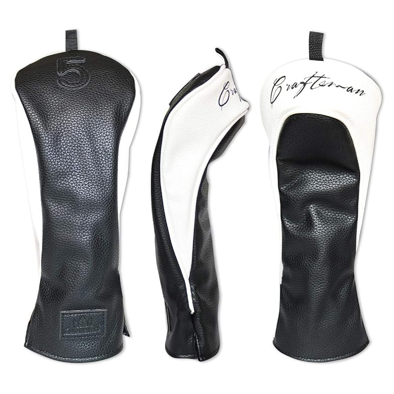 CRAFTSMAN(クラフトマン) フェアウェイウッドカバー ゴルフヘッドカバー FW用 5番 単品販売 三片式設計 クラブカバー ウッドカバー 着脱スムーズ メンズ ユニセック ブラック