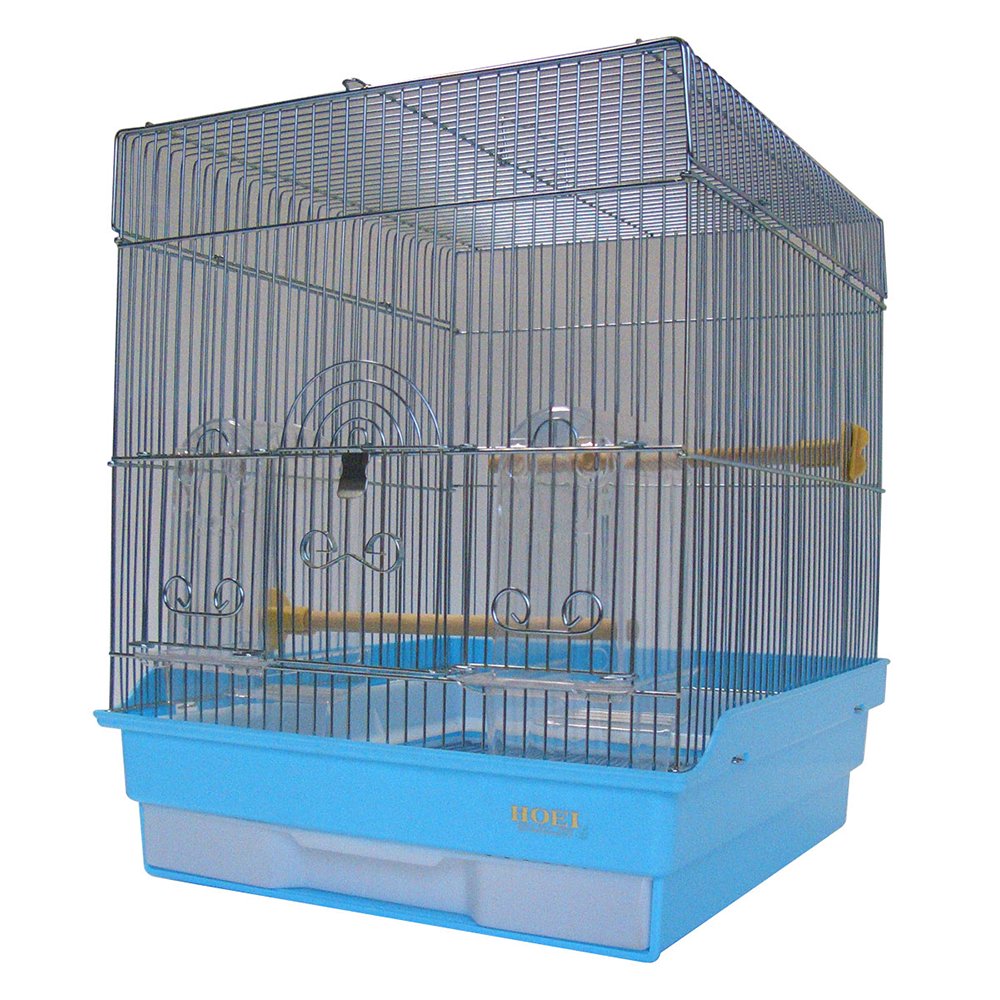 鳥かご　ＨＯＥＩ　３５角Ｇ　ブルー　（３７X４１．５X４４ｃｍ）　セキセイ　小型インコ　フィンチ　本体アミ４面一体　ＣＲＣ55―15―10―10―00 6,839円