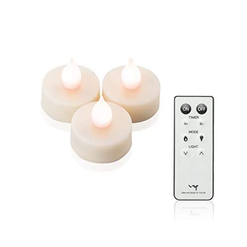 色：ホワイト色LED サイズ：3個 WY LEDキャンドル ティーライト 3.9cm リモコン付き