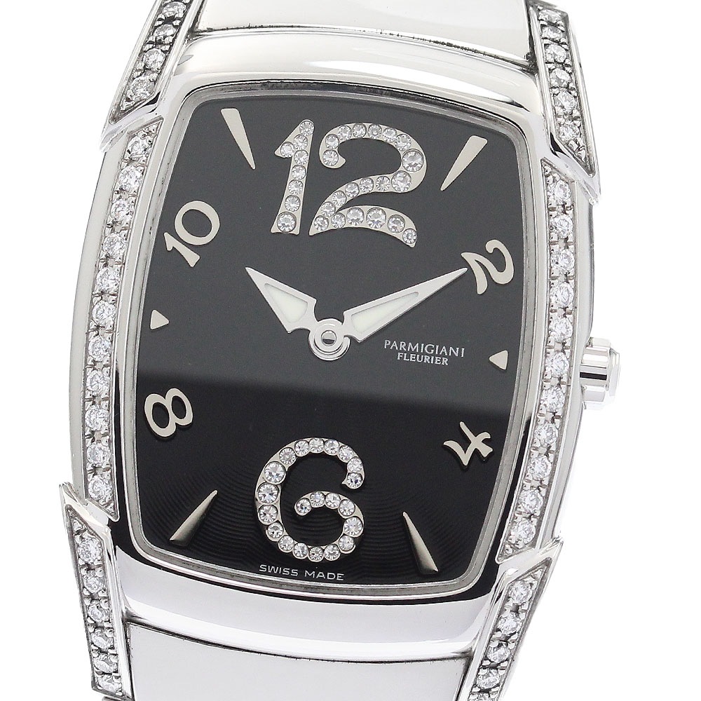 パルミジャーニフルリエ PARMIGIANI FLEURIER カルパドンナ サイドダイヤ クォーツ レディース 美品 箱付き_920275【中古】