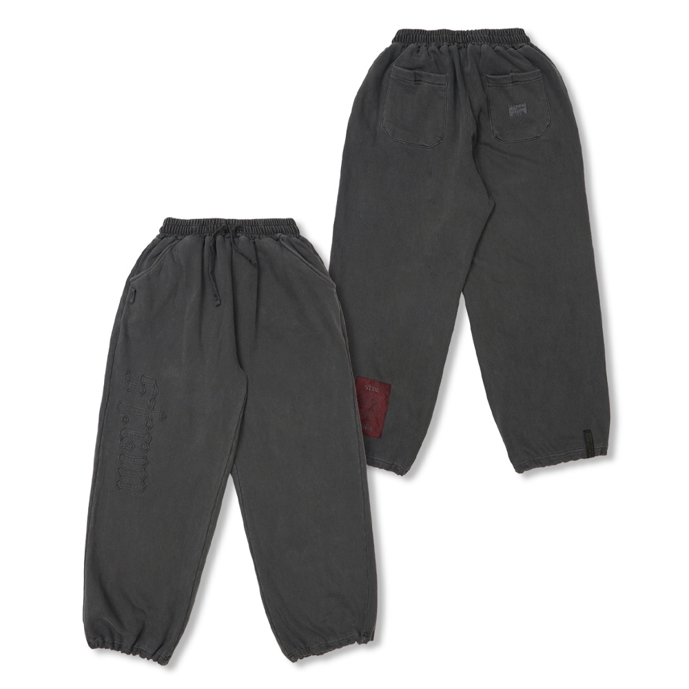 Applique STGM Pigment Washed Wide Jogger Pants Charcoal