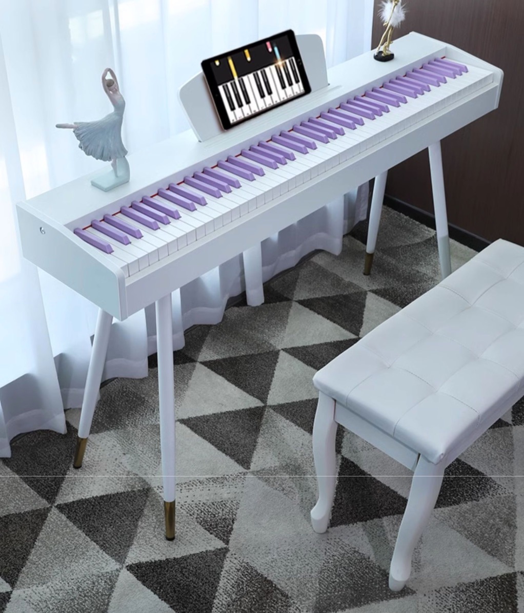 エレクトリックピアノ 88キー フォースキーボード 紫色の鍵 鍵盤楽器