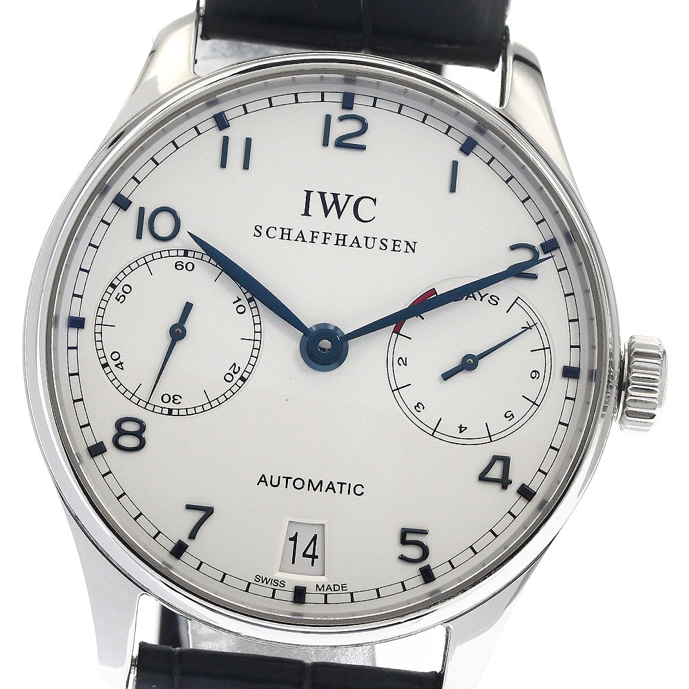 IWC SCHAFFHAUSEN IW500107 ポルトギーゼ 7デイズ デイト 自動巻き メンズ 良品 保証書付き_892476【中古】 366,975円