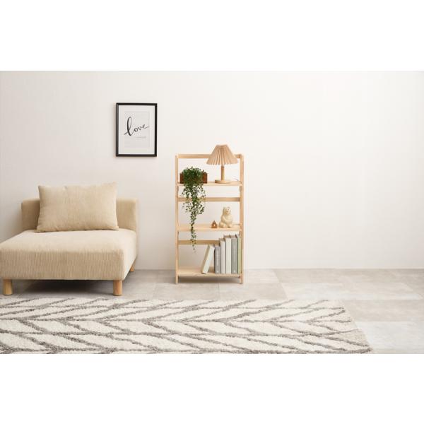 ラック 棚 折りたたみ 木製 おしゃれ ナチュラルモダン シンプル 完成品 折り畳み 天然木 木目柄 シェルフ 3段 幅50cm